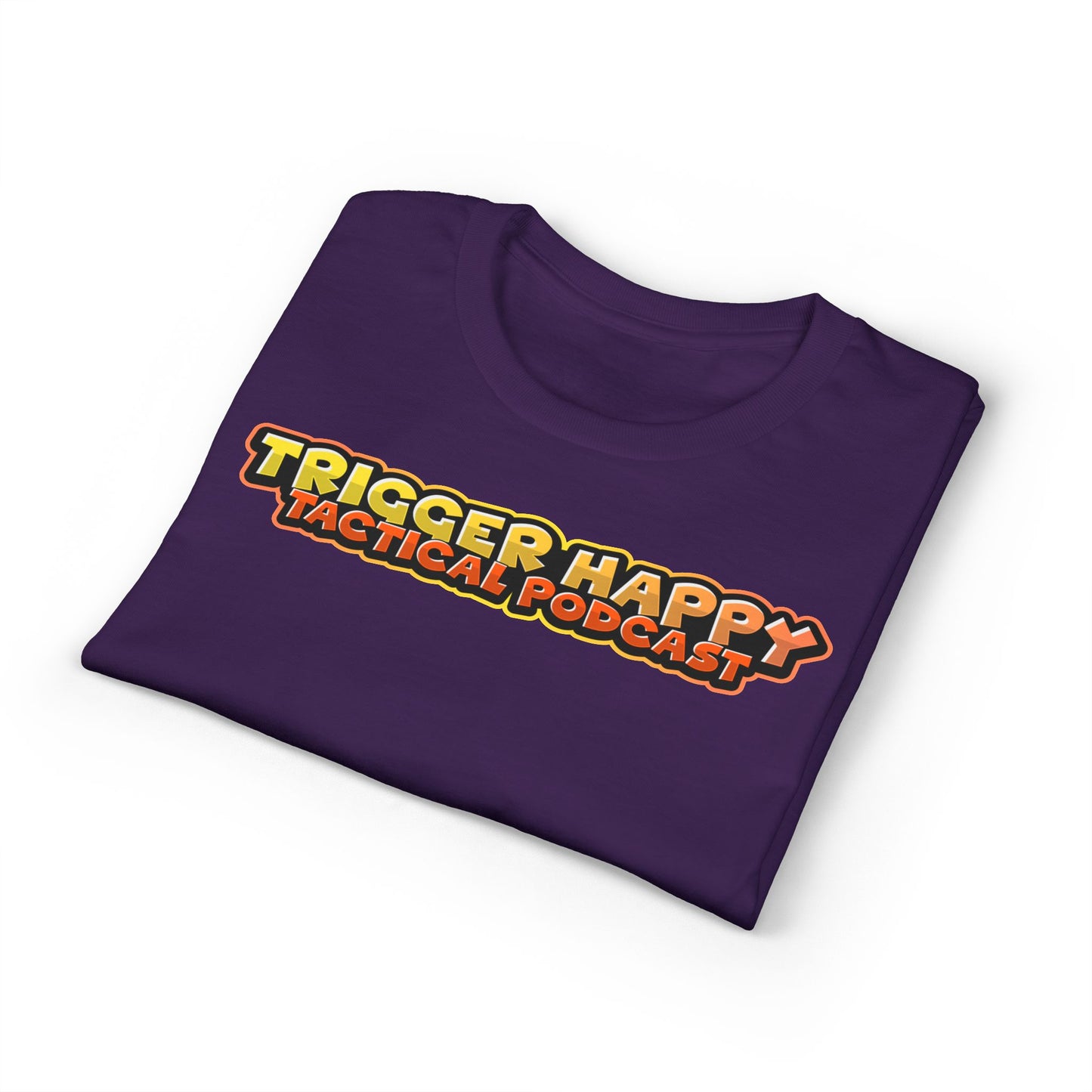 Trigger Happy Tactical Podcast T-Shirt — “Don’t Be a P*ssy” Middle Finger -Tan Gear Tee