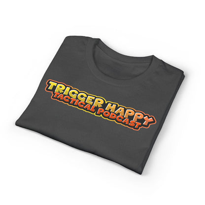 Trigger Happy Tactical Podcast T-Shirt — “Don’t Be a P*ssy” Middle Finger -Tan Gear Tee