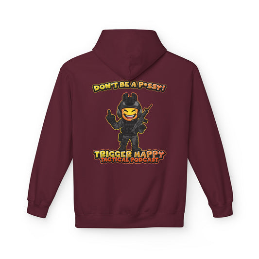 Trigger Happy Tactical Podcast - DONT BE A P*SSY Hoodie - Middle Finger - Black Gear