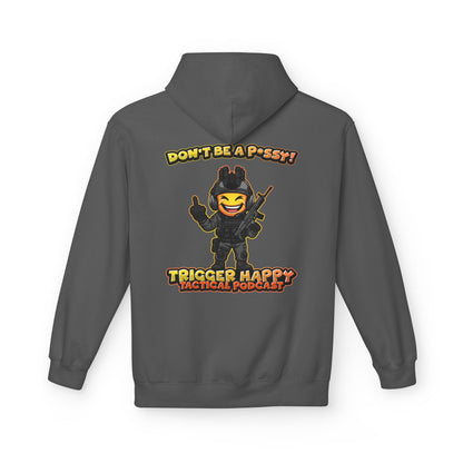 Trigger Happy Tactical Podcast - DONT BE A P*SSY Hoodie - Middle Finger - Black Gear