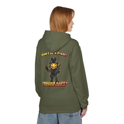 Trigger Happy Tactical Podcast - DONT BE A P*SSY Hoodie - Middle Finger - Black Gear