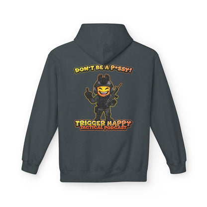 Trigger Happy Tactical Podcast - DONT BE A P*SSY Hoodie - Middle Finger - Black Gear