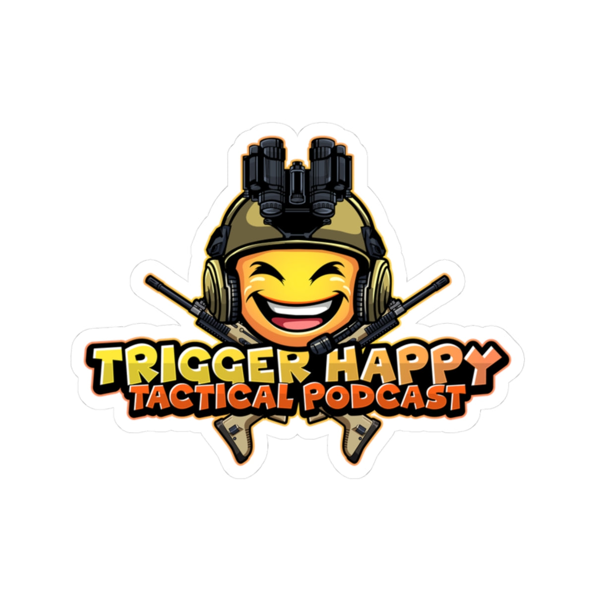 Trigger Happy Tactical Podcast Kiss-Cut Sticker — Head